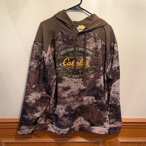 Cabela's Camouflage Hoodie with Brown Accents